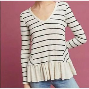 Eri+Ali ‘Tallie’ Waffle Knit Peplum Top